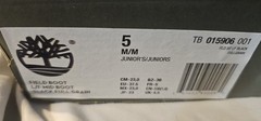 Timberland Junior Mid Field Boot Black Leather Size 5 New With Box Defects