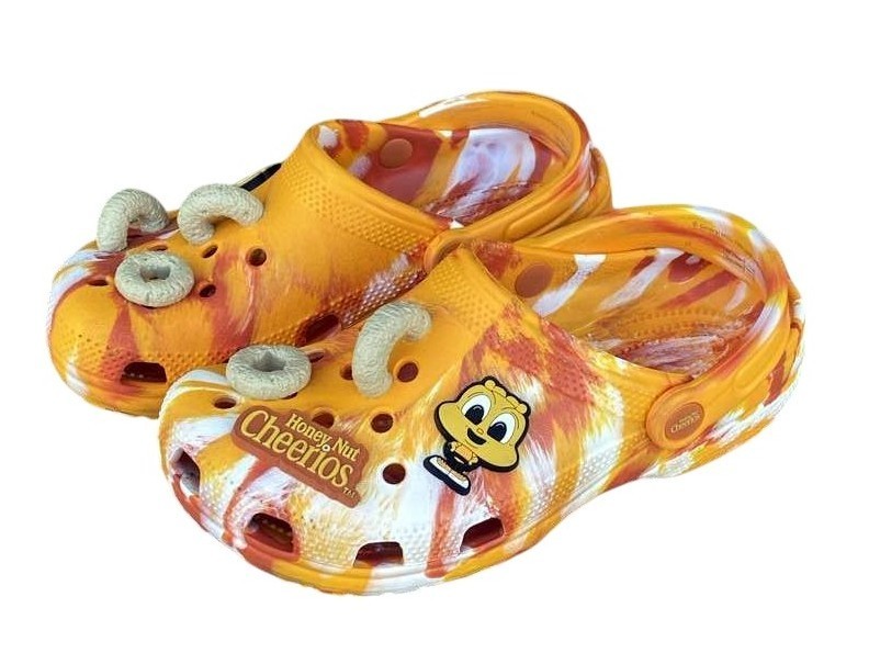 Honey Nut Cheerios Crocs Clogs Kids Size J5 Womens 6-7 Excellent Orange White