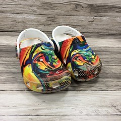 Crocs Tie Dye Slip On Clogs Child Kids Size 5 Slingback Blue Pink Purple White