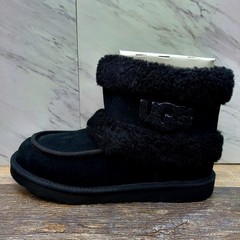 UGG Ultra Mini Fluff Black Ankle Boots Size 6 Kids Womens 7 New in Box 1143701K