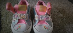 Next Kids Floral Canvas Sneakers Pink/White Low Top Hook & Loop US 4 EU 20.5