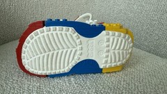 Crocs LEGO Creativity Clogs in white, featuring primary-colored