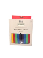 HUNTER KIDS K RAINBOW STRIPE BOOT SOCK *SET OF 3 Pairs* NEW XL US size: 4-6