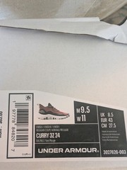 Under Armour GS CURRY 3Z 24 Steph Curry Size 9.5 Black Red Basketball Sneakers