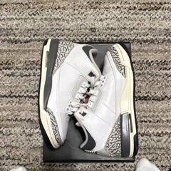 Jordan Air Jordan 3 Retro (GS) White/Black/Gray Elephant Sneakers 4.5Y