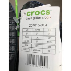 Crocs Kids Classic Glitter Clog Black J1 207015-0C4