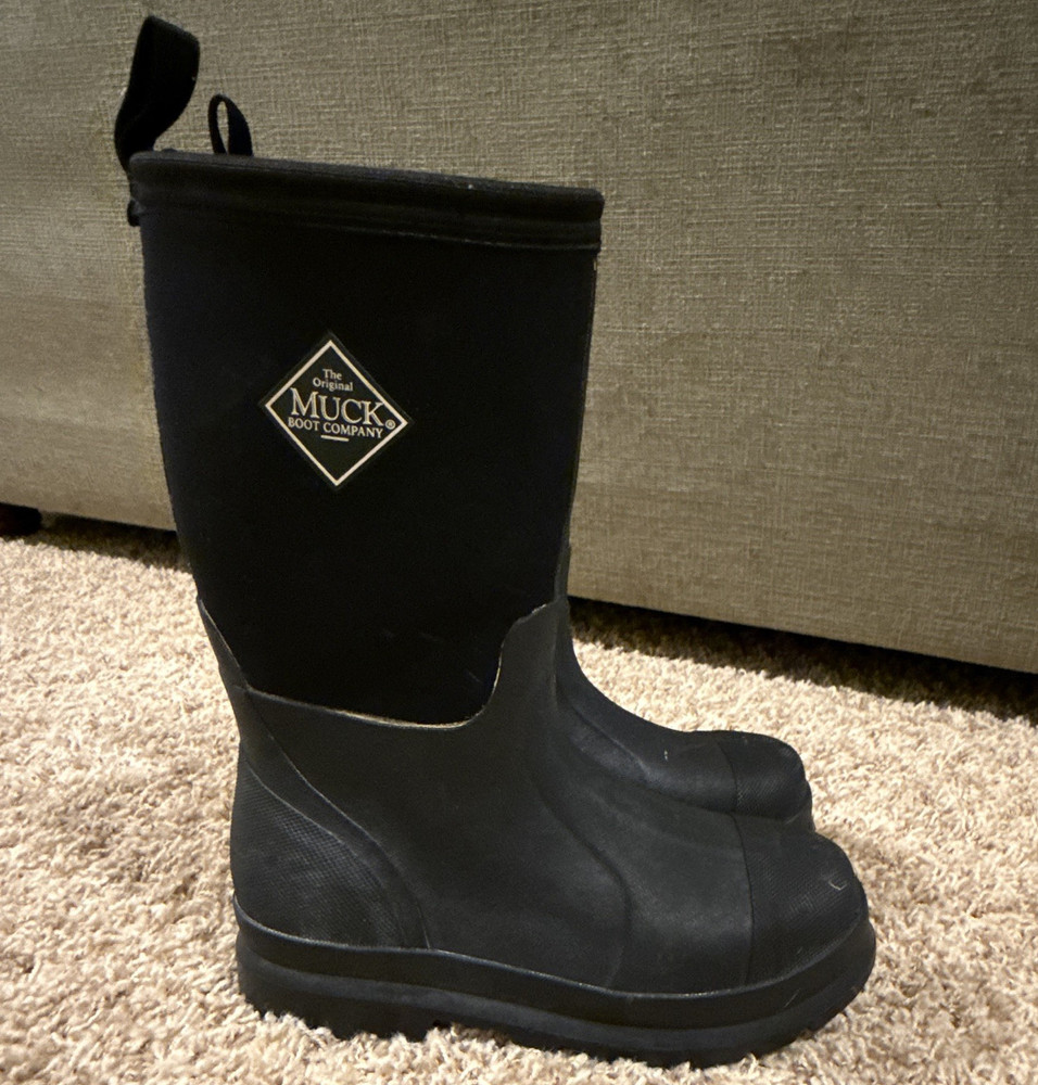 Muck Boot Company Rugged II Kids Black Rubber Pull-On Mid-Calf Rain Boot 3