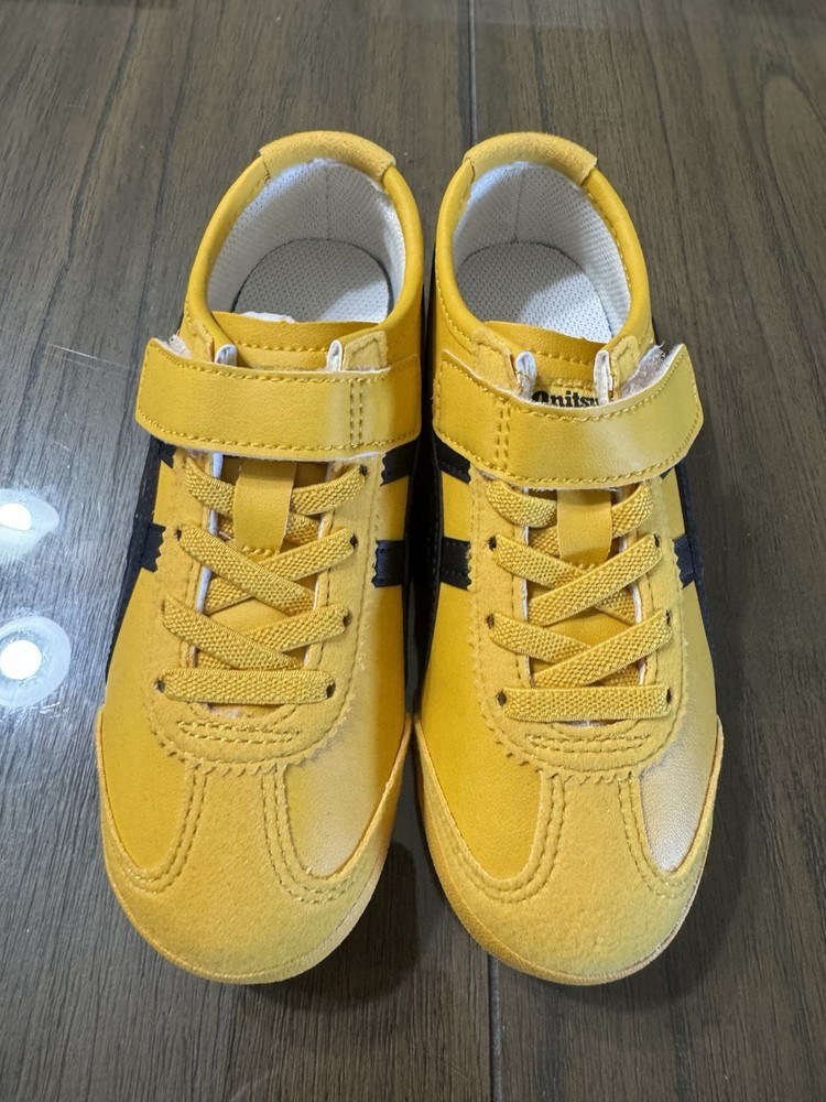Onitsuka Tiger MEXICO 66 Unisex Kid’s Yellow Black Shoes Sneakers Japan New.