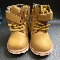 Unisex Kids Tan Ankle Bootie Zip Closure Solid Round Toe Flat Heel Boots