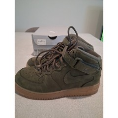 Nike Force 1 Mid WB PS Medium Olive Green Suede Gum Sole Youth 3Y AH0756-202