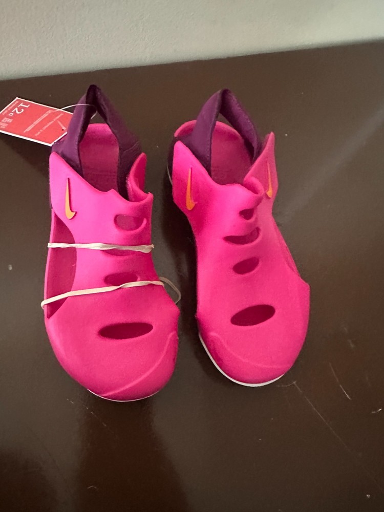 Nike Sunray Protect 3 Slingback Sandal Kids 2Y Pink Swoosh Logo DH9462-602 N247