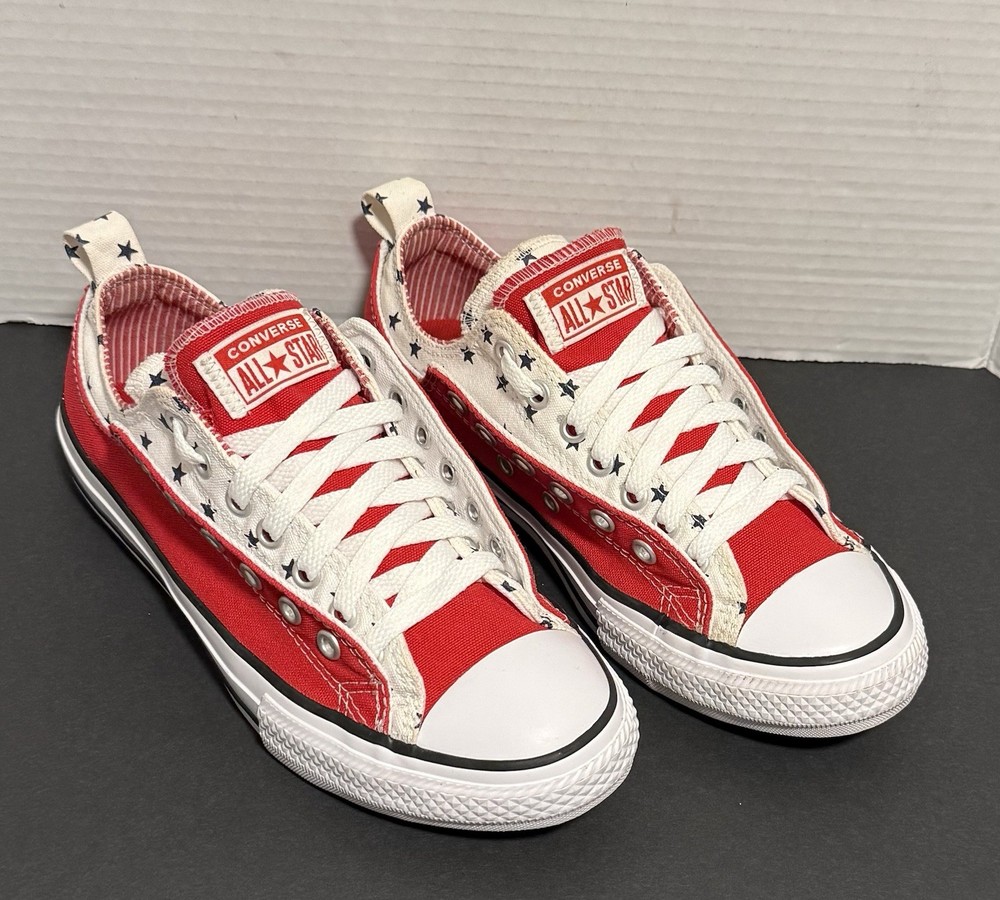 Converse CTAS Double Upper OX (Junior Size 5) Low Red/White/Blue Stars