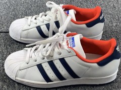 ADIDAS TOP TEN VS SUPERSTAR TRAINERS US 6 WHITE RED & NAVY BLUE SNEAKERS SHOES