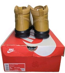 Nike Manoa Leather GS Wheat Brown Beige Black Boots BQ5372-700 Size 5Y NEW NIB