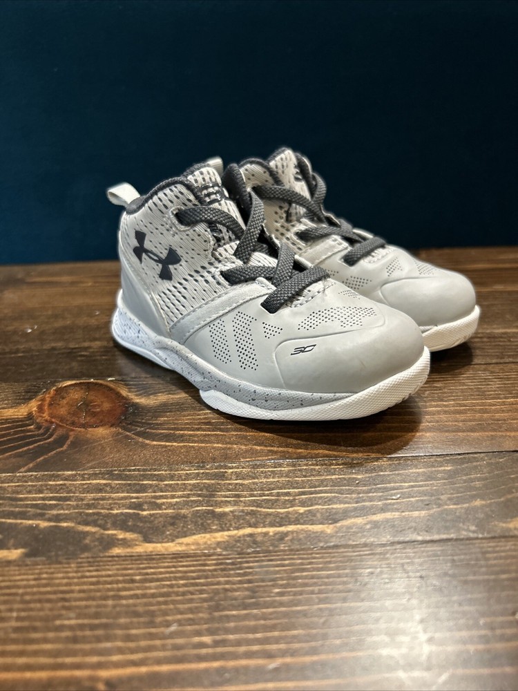 Under Armour Steph Curry High Top Gray Sneakers Toddler Size: 6