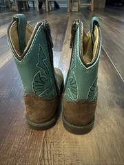 Children’s Masterson Boot Co Size 7.5 Leather Upper Cowboy Unisex Blue Brown