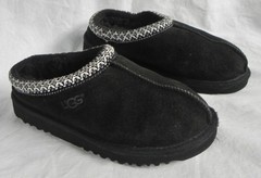 UGG „Tasman II“ Slippers (SlipOn Shoes), Black Suede, Big Kid’s Size 5, VG