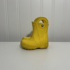 Crocs handle it Yellow Rain Boot Unisex Kids Pull On Waterproof toddler 8