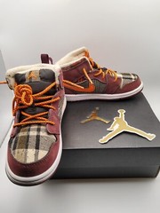 Size 10 C Jordan 1 Mid SE (TD) Night Maroon/Total Orange FD5462-608 Kids