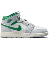 Big Kid’s Jordan 1 Mid Summit White/Pine Green (DQ8423 142)