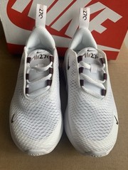 Nike Air Max 270 (PS) Size 10.5 C Sneakers White/Burgundy Crush AO2372-119 NIB