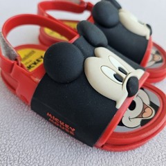 Mini Melissa Disney Mickey Mouse Sandal SZ 7 Hook & Loop Jelly Red Black