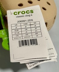 Crocs Classic Slip-On Clogs Grade School Size 6 – Beige Color-way (New)