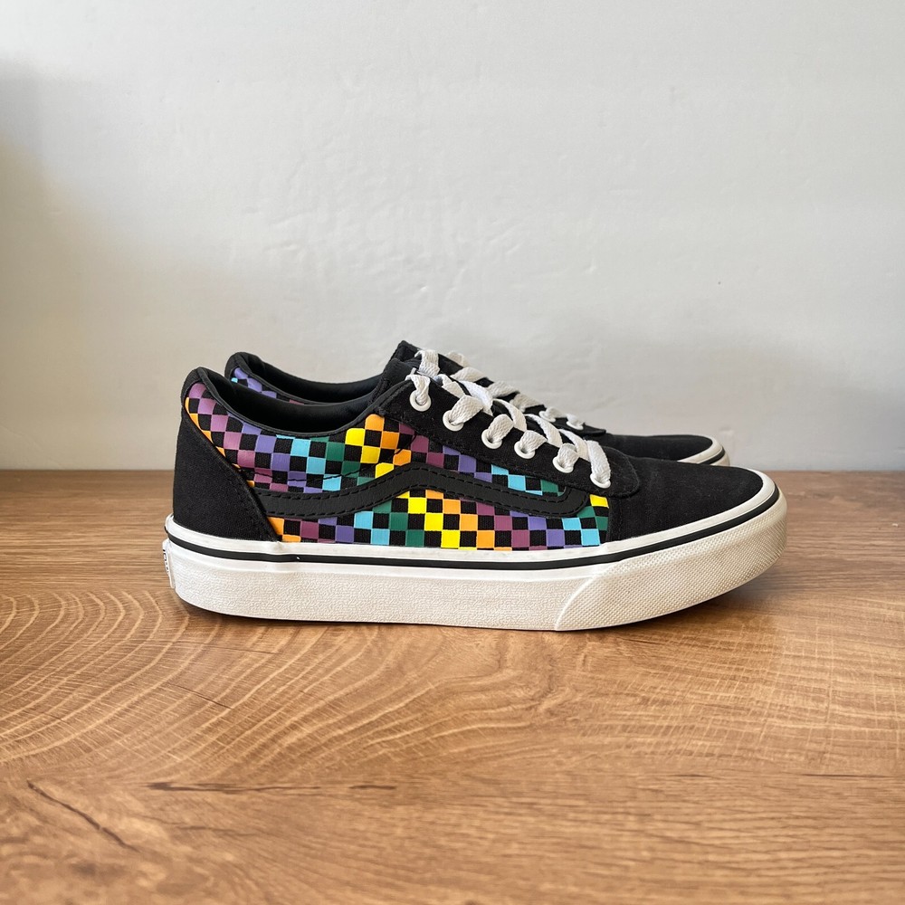 Vans Off The Wall Old Skoll Muliticolor Checkered Sneakers 500714 Kids Size US 3