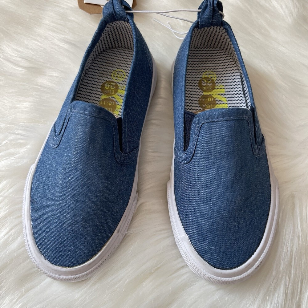 Cotton On Kids Lux Runner Chambray Denim Unisex Slip On U.S 10-11 Shoes