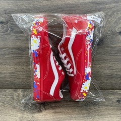 Vans Old Skool Paint Splatter Racing Skate Sneaker Junior 4.5 Red Multi 507452