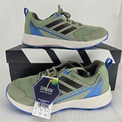 Adidas Terrex Tracefinder J Kids Trail Running Shoes Olive Blue JS0850 Sz 5
