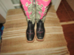 Horse Power HP7035 Pink & Zebra Square Toe Stovepipe Western Boots Youth size 5
