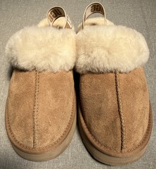 UGG FUNKETTE SLIPPERS CHESTNUT SLINGBACK STRAP KIDS SZ 6