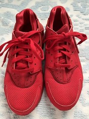 Nike Air Huarache Run Triple Red Running Shoes Youth Size 6Y Womens Size 7.5