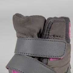 SOREL Whitney II Strap Boot WP Winter Boots Little Girl Size 6 T Gray Pink