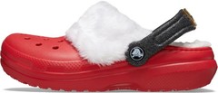 Crocs Classic Lined Santa 210931-6WE Clogs Kids Red Slip On Casual Shoes NIN279