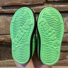 Native Jefferson Bright Green and Black Slip On Sneakers