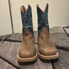 Tin Haul Youth Hearts And Colts Square Toe Cowboy Boots Size 13 Blue&pink&brown