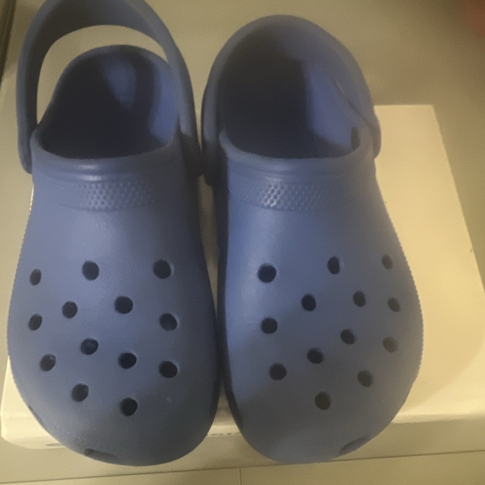 Crocs Classic Clog Sandal Blue Slip-On Adjustable Strap Youth US 6