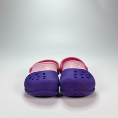 Crocs Classic Pink Purple Colorblock Slip On Waterproof Comfort Clogs Kid Size 5
