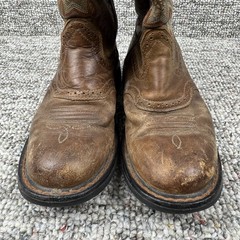 Ariat Leather Boots Youth Size 3 Workhog Cowboy Pull On Brown 10007836