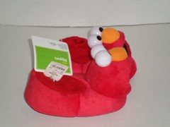 Sesame Street ELMO Toddler Puppet Slippers Size XL 9-10 Plush NEW Easy Pull On