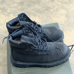 Timberland Premium 6 In Waterproof Boot Kids Size 12.5 Black Nubuck Toddler Boys