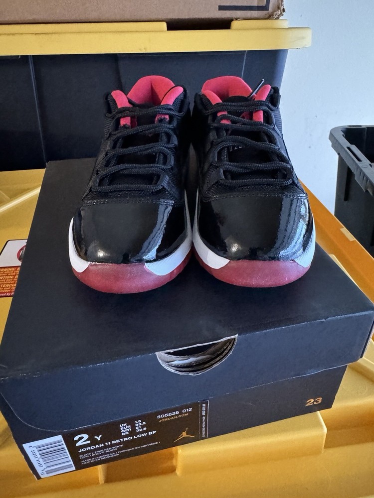 NIKE AIR JORDAN 11 RETRO LOW BP 505835 012 SIZE 2Y/ 21 CM BRAND NEW