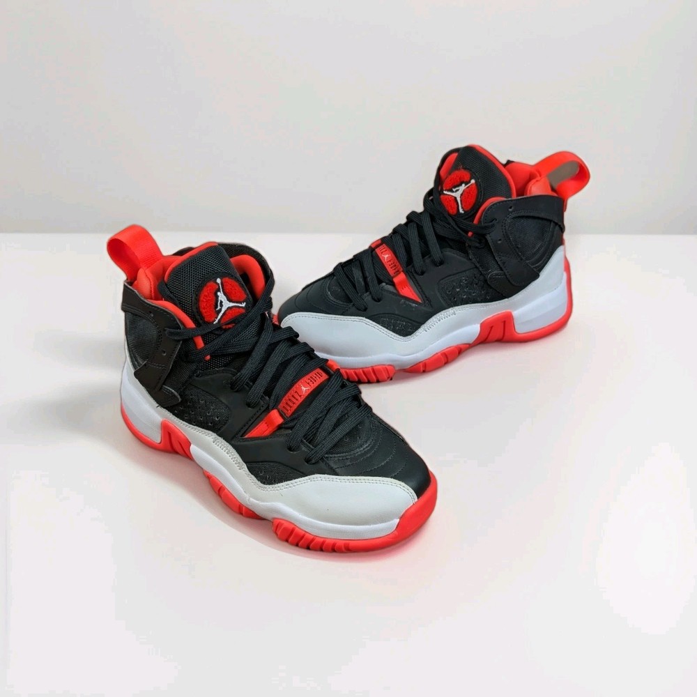 Nike Jordan Jumpman Two Trey GS ‚Black Orange Infrared Shoes Size 6Y Women 7.5