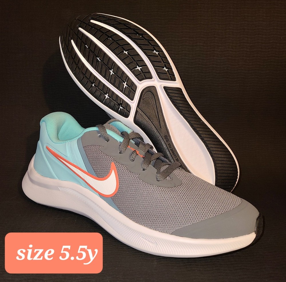 Nike Star Runner 3 (GS) Gray Blue Mesh Sneakers Kids 5.5Y DA2776-007