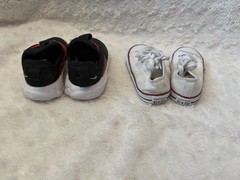 Nike CD6887-002 Black Red & Converse All Star White Kids Sneakers 7C Unisex