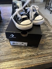 Converse Chuck Taylor All Star Kids High Top Canvas Sneakers Black/White 4