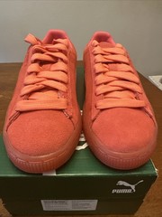 PUMA Suede Classic Mono Iced JR- Sun Kissed Coral Unisex Sz 4.5 Youth Girls NEW