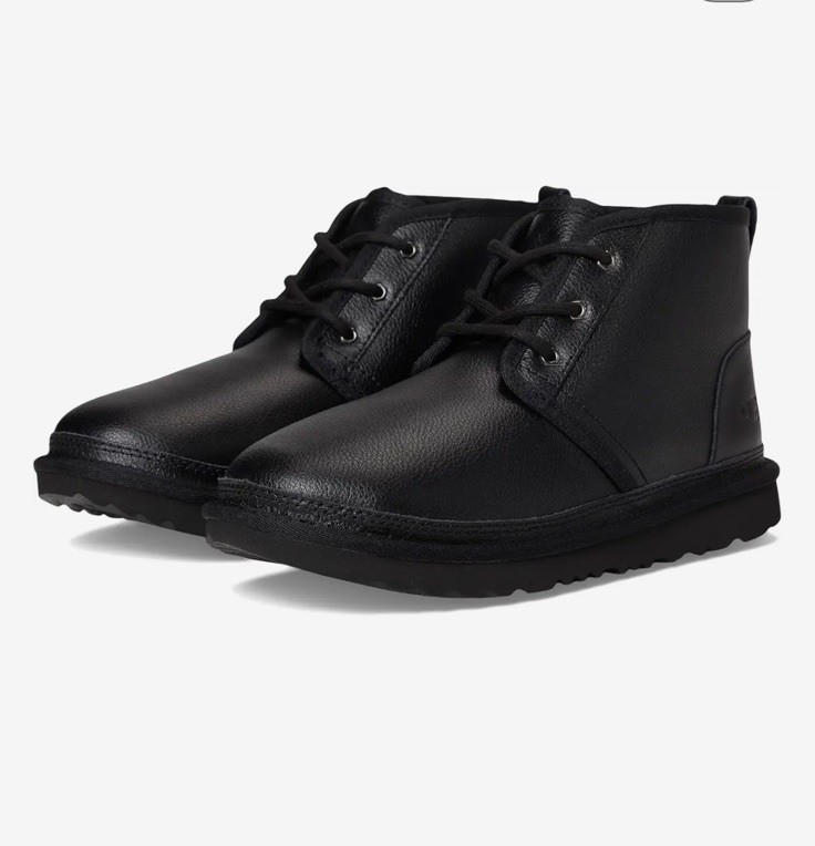 NEW UGG Neumel II Boot Black Leather Big Kids US3/UK2/EU35 (1136847K)